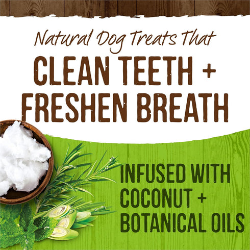 Merrick Fresh Kisses Natural Dental Chews - Infused with Coconut and Botanical Oils for Large Dogs (4 ct. Bag)