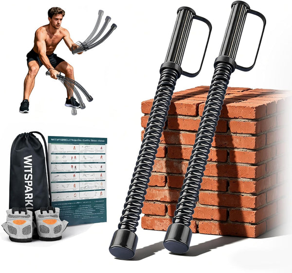 2PCS Ropeless Battle Ropes for Home Gym, Portable Cordless Workout Ropes with