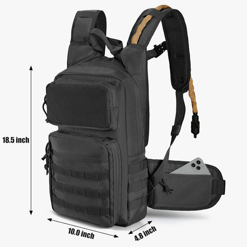 FRTKK Tactical Hydration Pack, Lightweight Insulation Water Backpack, Molle Hydration Backpack for Hiking Running