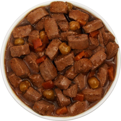 13.2 oz (Pack 12) Amazon Brand - Wag Stew Canned Dog Food, Beef & Vegetable Recipe, Can