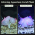Silicone Glowing Aquarium Decorations, Fluorescence Coral and Sea Anemone Decor Set in Purple, Pink, Green