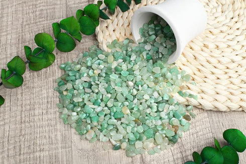 1 lb Green Aventurine Crystal Chips Bulk, Fish Tank Decorations, Aquarium Rocks Gravel for Plants