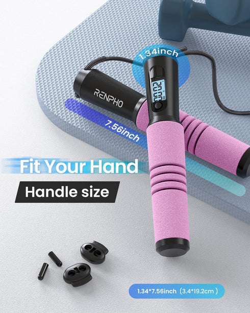 RENPHO Smart Jump Rope, Fitness Skipping Rope with APP Data Analysis for Home Gym, Crossfit