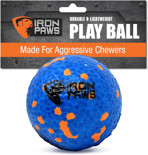 Indestructible Dog Ball, Blue Tough Toy for Aggressive Chewers, Great for Indoor and Outdoor Fetch Play