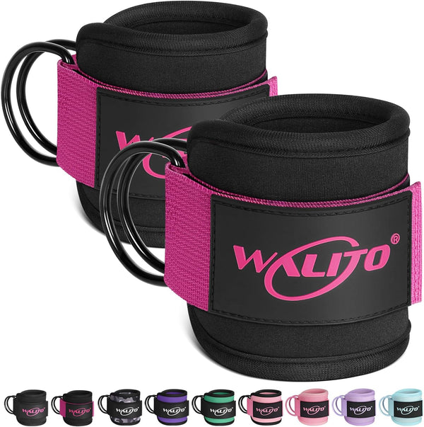 WALITO Gym Ankle Straps for Working Out, Glute Ankle Cuff Kickback Strap, Gym Cable Machine Accessories for Women Glute