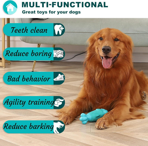 Dog Chew Toys for Aggressive Chewers - Indestructible Tough Squeaky Toys for Large Dogs, Super Chewer, Heavy Duty
