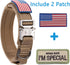 Tactical Dog Collar with USA American Flag, Heavy Duty Nylon K9 Adjustable Metal Buckle for Medium Large Dogs, Chew
