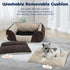 Miguel Washable Dog Bed with Removable Cushion, 30 Inch, Rectangle Bolster Cat Bed for Medium Small Dogs, Brown
