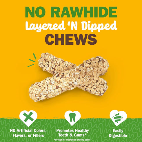 2 Pack Cadet Chewalicious Layered 'N Dipped with Oats, Rawhide-Free Dog Chews, Limited-Ingredient & Long-Lasting Chew