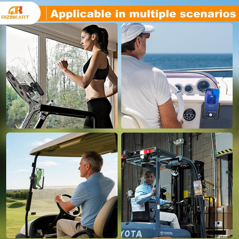 RIZINKART N52 360 Golf Cart Phone Holder Magnetic, Compatible with EZGO/Club Car/Yamaha,with Upgrade Magnets