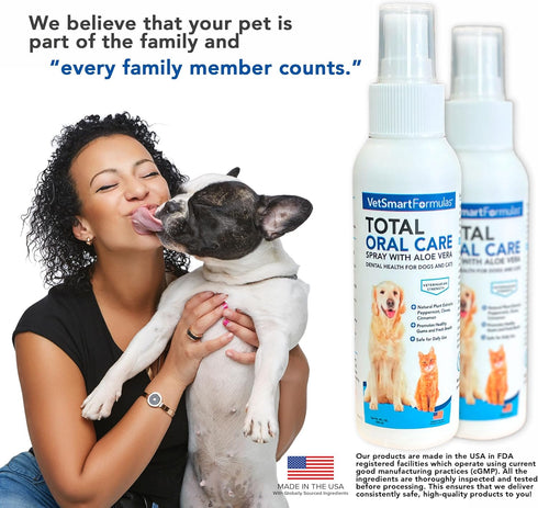 Dog Breath Freshener: Eliminate Bad Breath and Prevent Oral Disease in Dogs and Cats - Teeth Cleaning Spray with Aloe