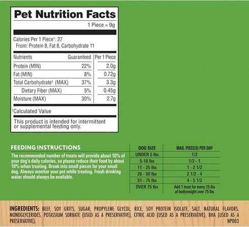 Milo's Kitchen Homestyle Dog Treats, Beef Sausage Slices, 10 Ounce, High Protein, No Artificial Flavors