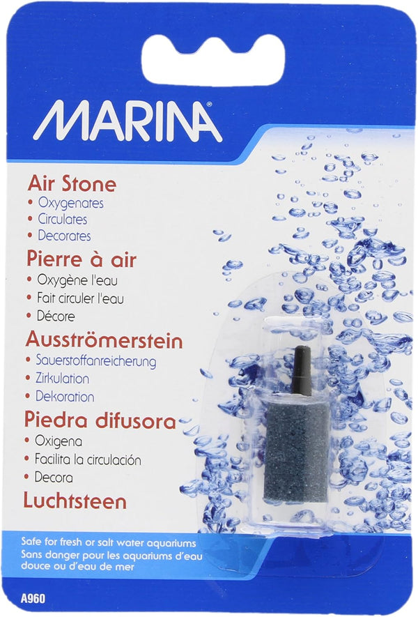 Marina Air Stone Aquarium Decor, Cylinder, 1-1/2-Inch for Bubbly Aquatic Environments