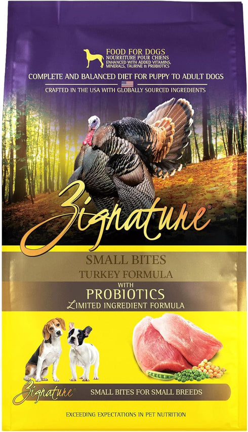Zignature Turkey Limited Ingredient Formula Small Bites Dry Dog Food, 4lb