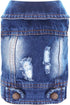 Cool Dog Jean Jacket - Small Puppy Outfits for Frenchie, Denim Coats for Small Medium Dogs (Blue, M - 6-9 lbs)