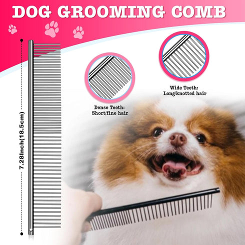 7" 6 1 Set Dream Reach Dog Grooming Scissors - Professional in Sharp Dog Shears Thinning, Chunker, Straight, Curved