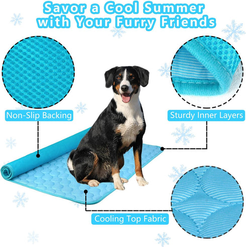 Dog Cooling Mat, Easy Washable Cooling Bed for All Pets, Perfect for Indoor and Outdoor Use, 59" x 40"