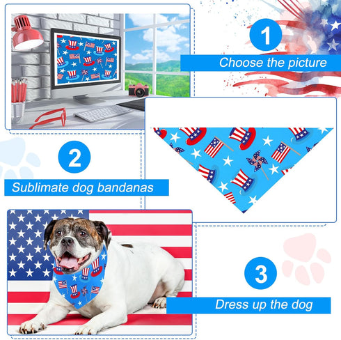 100 Pets(31.5 21.65 21.65 Inch) Kacctyen Pieces Dog Bandanas Bulk Plain Blank Heat Transfer Triangle Dog Bibs Washable