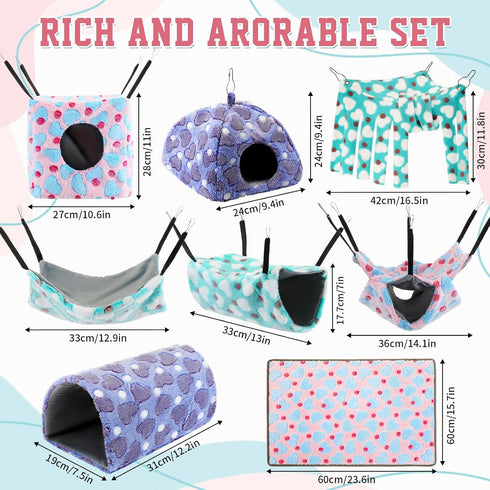 AceOrbit Hammock 8 Pack Hammocks Hammock Chinchilla Ferret Rat Ferret Cage Accessories Beds Guinea Pig Hideout Washable