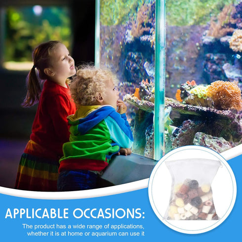 Geiserailie 15 Pieces Aquarium Filter Media Bags, 150 µm Fine Mesh Reusable Bags with Zipper