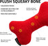 Playology Dog Toys | Plush Squeaky Bone Chew Toy for Dogs | Medium Beef Scented Toy - Easy to Clean and Made from Non