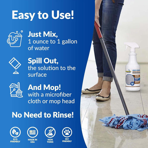 (32 oz) Sheiner's Pet Stain Remover & Pet Odor Eliminator, Advanced Cleaning Bio-Enzyme Cleaner Solution for Carpets