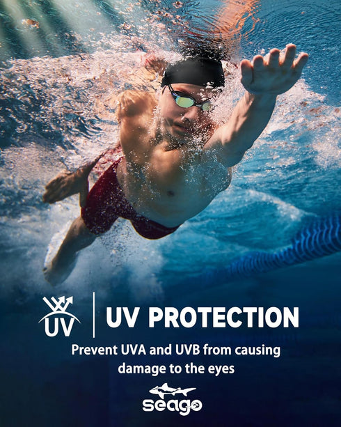 Swimming Seago Racing Swim Goggles for Adult Men and Women, Goggles with Silicone Material Clear Vision No Leak Anti