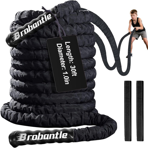 Battle Rope 1/1.26/1.5/2 Inch Diameter,Pink 30FT/40FT/50FT Exercise Workout Ropes for Home Gym