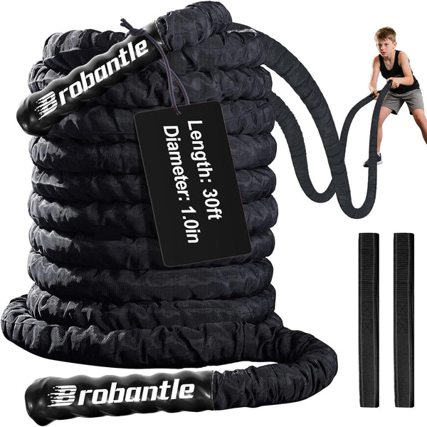 Battle Rope 1/1.26/1.5/2 Inch Diameter,Pink 30FT/40FT/50FT Exercise Workout Ropes for Home Gym