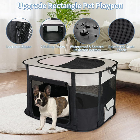 NEZUC Small(28''24''18'')) Dog Playpen,Pet Playpen,Foldable Cage Kennel for Small Dog Cat,Waterproof Exercise Pen Crate