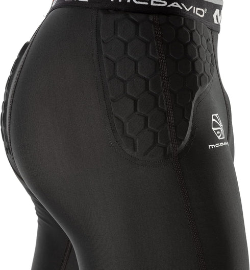 HEX Basketball 3/4 Tight with Hip & Tailbone Pads, Black, Size L