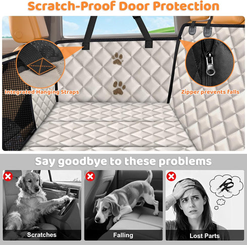 Hammock URPOWER Backseat Extender for Dogs - Hard Bottom Dog Car Seat Cover for Back Seat, Dog for Car and SUV, Pet