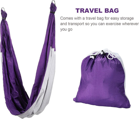 ZELUS Aerial Yoga Swing Sling Kit Set with 2 Extensions Straps and Ceiling Mounting Equipment