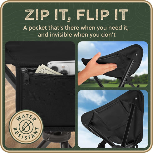 RISIBIX 20 2 lb 3 200 lb Foldable Tripod Stool - Ultra Portable Seat for Tall People, High - Hunting Chair & Hidden