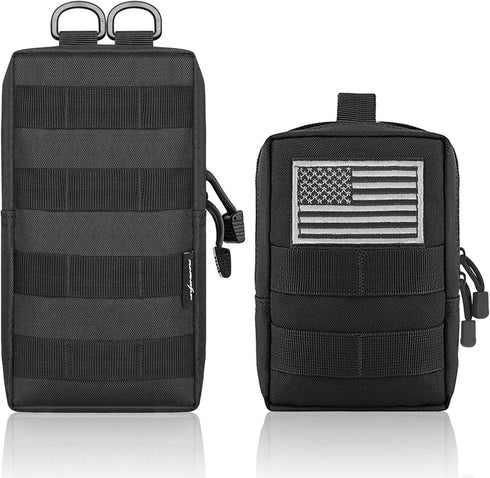 FUNANASUN 2 Pack Tactical Molle Pouches, Compact Water-Resistant EDC Pouch, Small Molle Bag