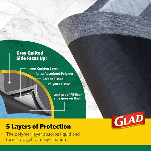 Glad for Pets Giant Size Activated Carbon Puppy Training Pads, Super Absorbent and Leak Proof, 24 Count