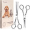 Pet Grooming Scissors Set with Round Tips for Dogs & Cats, Professional Shears for Safe Fur Trimming (Set of 2)