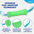 YES4QUALITY Durable Dog Bite Tug Toy (11.8"x3.5"), Green Pull Toy with Blue Handles for Small Medium Dogs