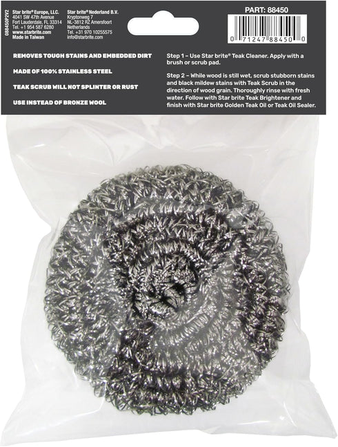 Marine-Grade Stainless Steel Scrubbing Pad for Wood Refinishing