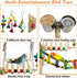 kathson Parrot Play Stand Parakeet Playground Bird Jungle Gym Wood Conure Playstand Hanging Chewing Toys with Feeder