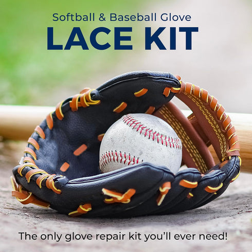 TOFL Softball and Baseball Glove Lace Kit - Mitt Lace Glove Repair Lacing Kit with 2 Leather Laces