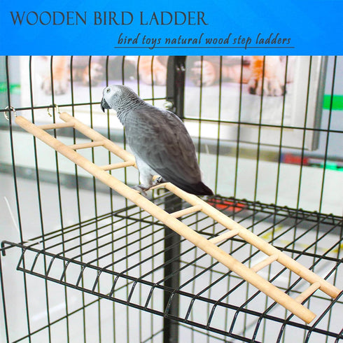 2pcs Bird Wooden Ladder, Wooden Ladder for Bird Cage Parrot Climbing Toy (5 & 7 Step)