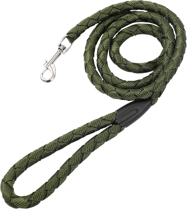 uxcell Dog Pet Leash Rope, Nylon 5 Feet Padded Handle Leash for Medium Large Dogs, Army Green