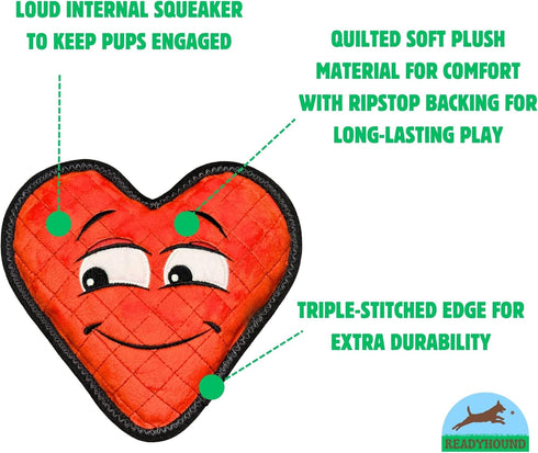 Durable Heart Squeaky Dog Toy for Aggressive Chewers, Tough Aggressive Dog Chew Toy, Chew Dog Toy for Puppy, Small, Medium, and Dogs