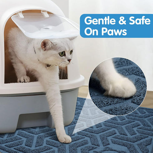 UPSKY Cat Litter Mat | Large Litter Box Mat 35" x 24" Soft on Kitty Paws, Waterproof and Scatter Control