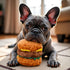 Tnyvm Hamburger Shape Dog Plush Squeaky Toy, Dog Squeak Toy for Pet Biteable Plush Chewing Squeeze Hamburger Bone Toy