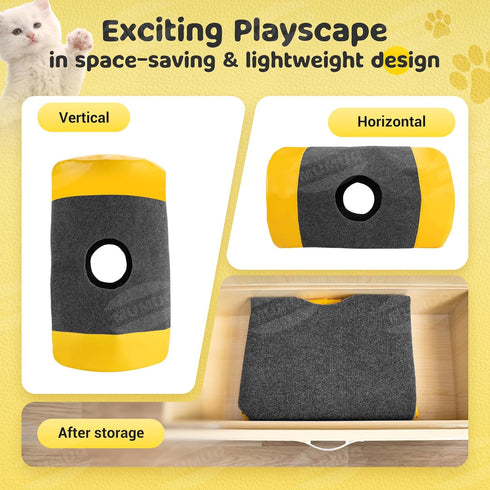 Cat Play Bag Collapsible Cat Tunnel Activity Center Mat Play Rug Cats Activity Adventure Carpet Cats Bags Drill