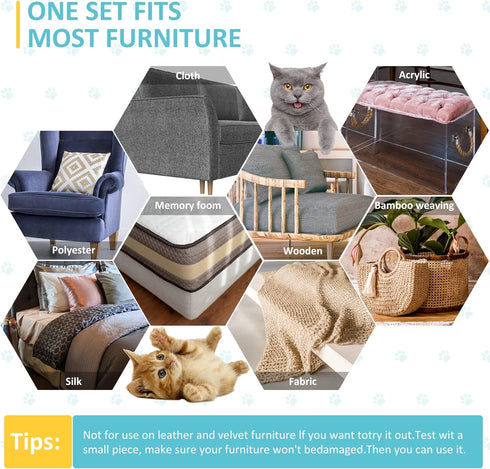 Couch Corner Furniture Protector, Double Sided Anti Scratching Sticky Tape for Cats, Corner Couch Protector
