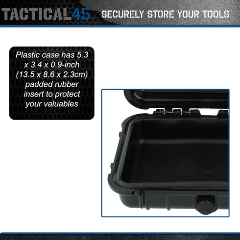 Hard Case 6.4 x 4.5 x 2in Rubber Lined Waterproof Storage Case for Cameras, Tools, and More - Protective Luggage