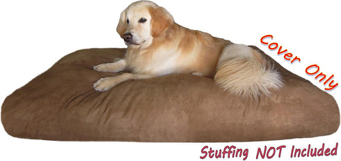 Dogbed4less External Pet Bed Cover with Zipper Liner, Extra Large Dog, 55"X37"x4", Brown - Replacement Cover Only